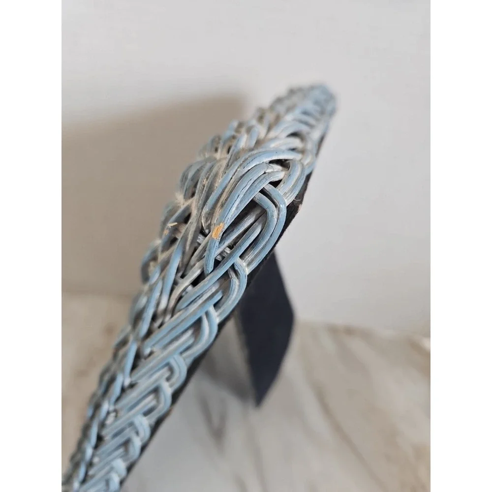 Vintage Blue Wicker Picture Frame approx 5x7 Picture Frame